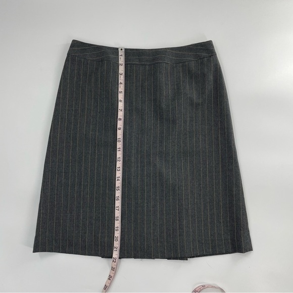 NWOT Casual Corner Stripe Academia Back Pleated Y2K Skirt 100% Wool - Picture 7 of 11